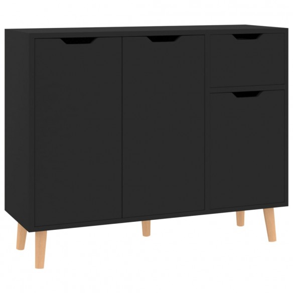 Buffet noir 90x30x72 cm bois d'ingénierie