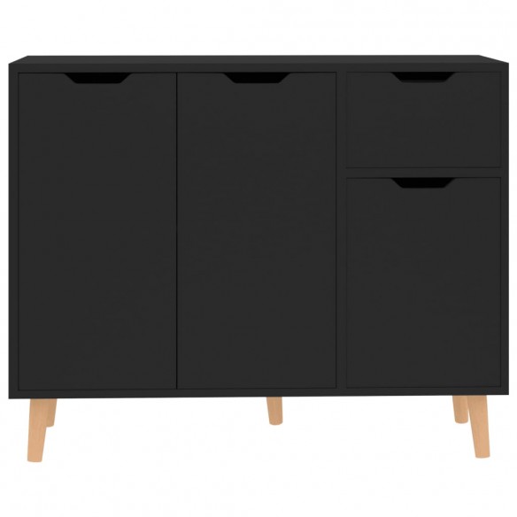 Buffet noir 90x30x72 cm bois d'ingénierie