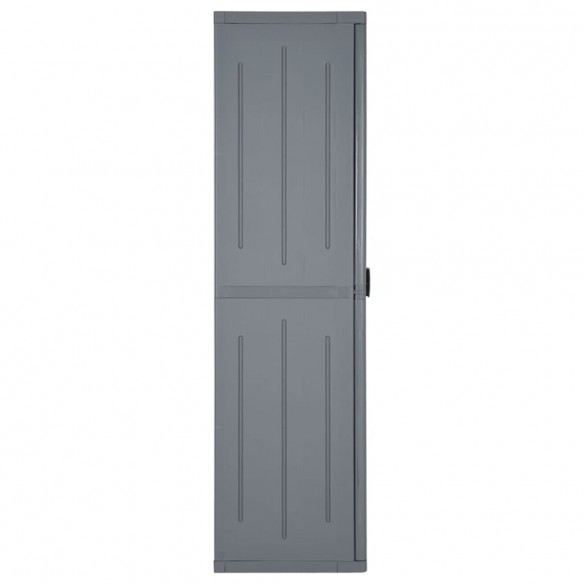 Armoire de rangement de jardin gris 65x45x172 cm PP rotin