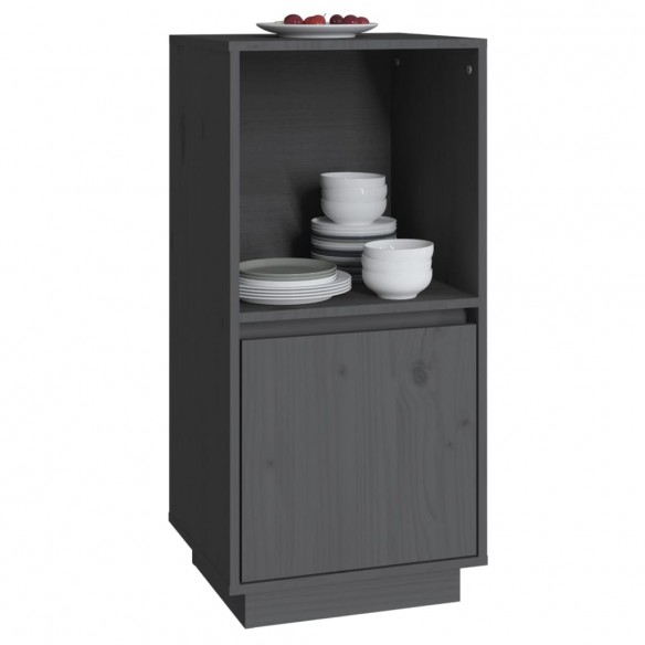 Buffet Gris 38x35x80 cm Bois de pin massif