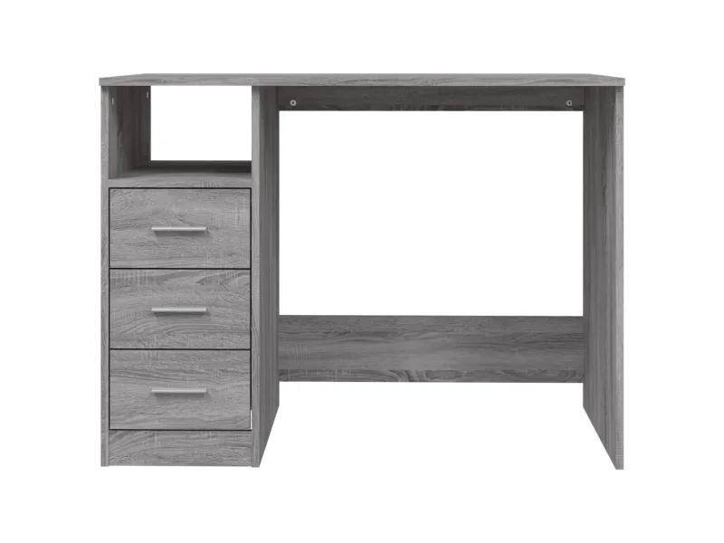 Bureau avec tiroirs Sonoma gris 102x50x76 cm 