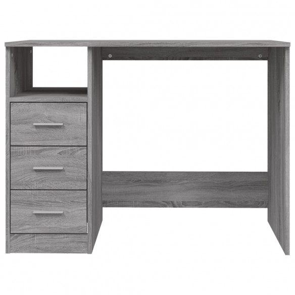 Bureau avec tiroirs Sonoma gris 102x50x76 cm Bois d'ingénierie