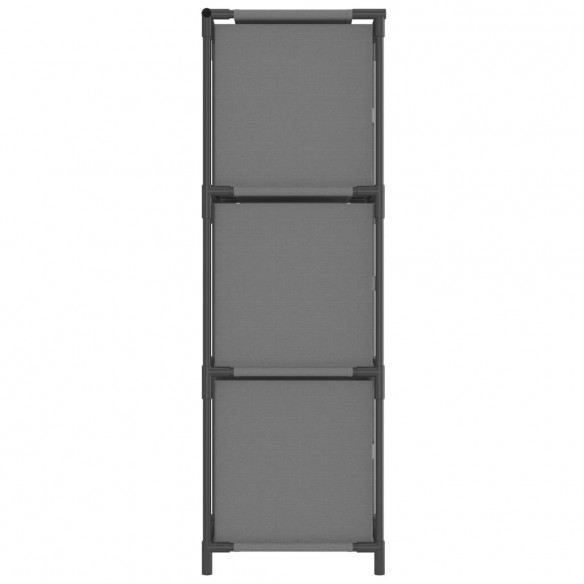 Armoire de rangement 3 tiroirs en tissu Gris 34x34x101 cm Acier