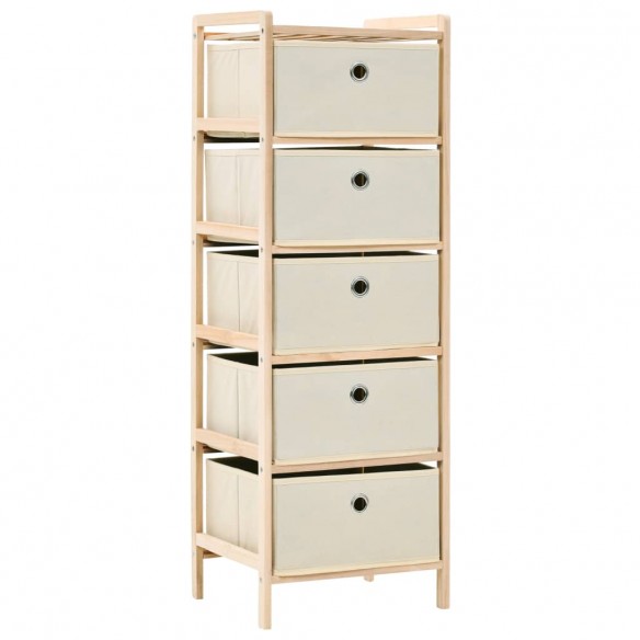 Étagères de rangement avec 5 paniers en tissu 2 pcs beige cèdre