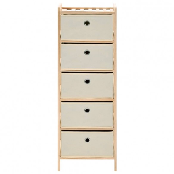 Étagères de rangement avec 5 paniers en tissu 2 pcs beige cèdre