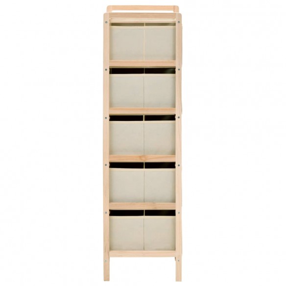 Étagères de rangement avec 5 paniers en tissu 2 pcs beige cèdre