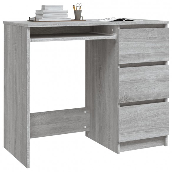 Bureau Sonoma gris 90x45x76 cm Bois d'ingénierie