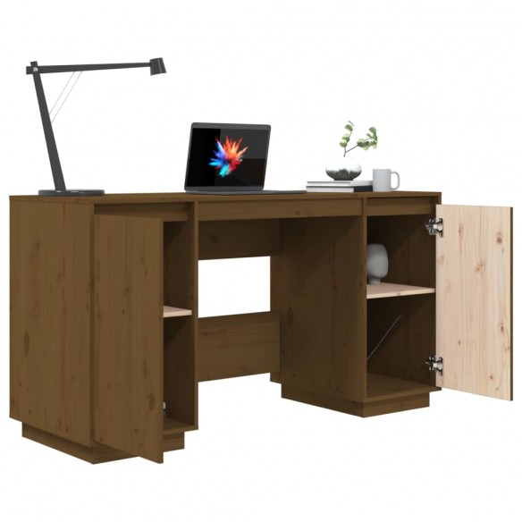 Bureau Marron miel 140x50x75 cm Bois massif de pin