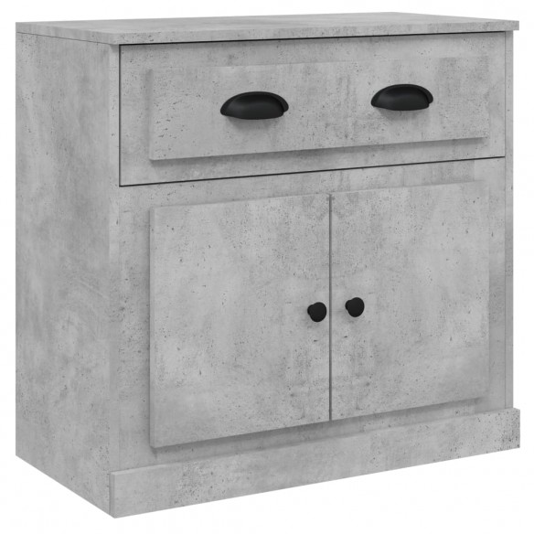 Buffets 3 pcs gris béton bois d'ingénierie