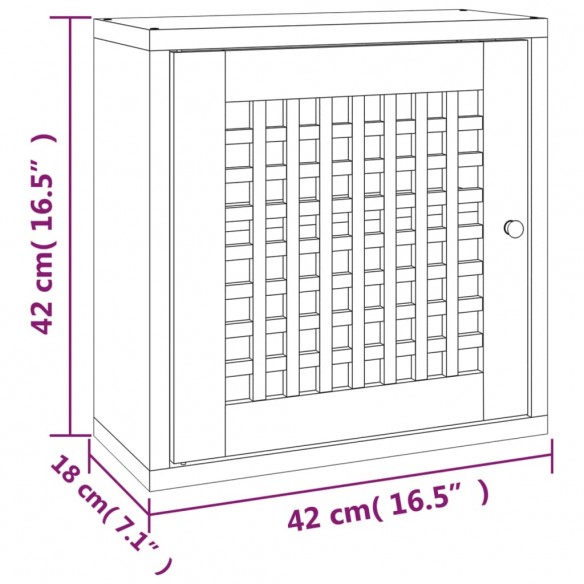 Armoire murale 42x18x42 cm Bois massif de noyer