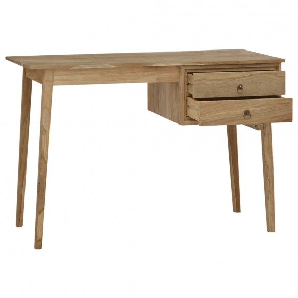 Bureau avec 2 tiroirs 110x52x75 cm Bois de teck solide