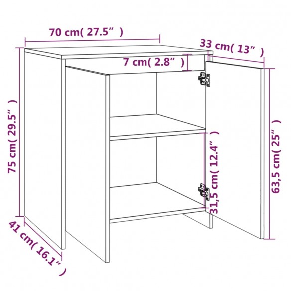 Buffets 2 pcs Chêne fumé Bois d'ingénierie