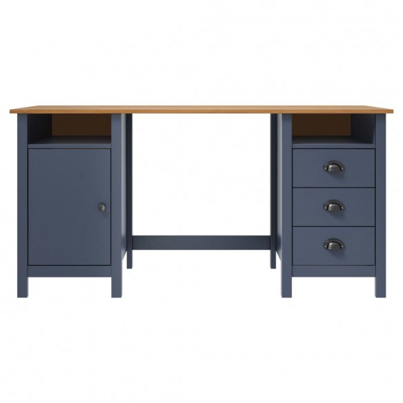 Bureau Hill Gris 150x50x74 cm Bois de pin solide