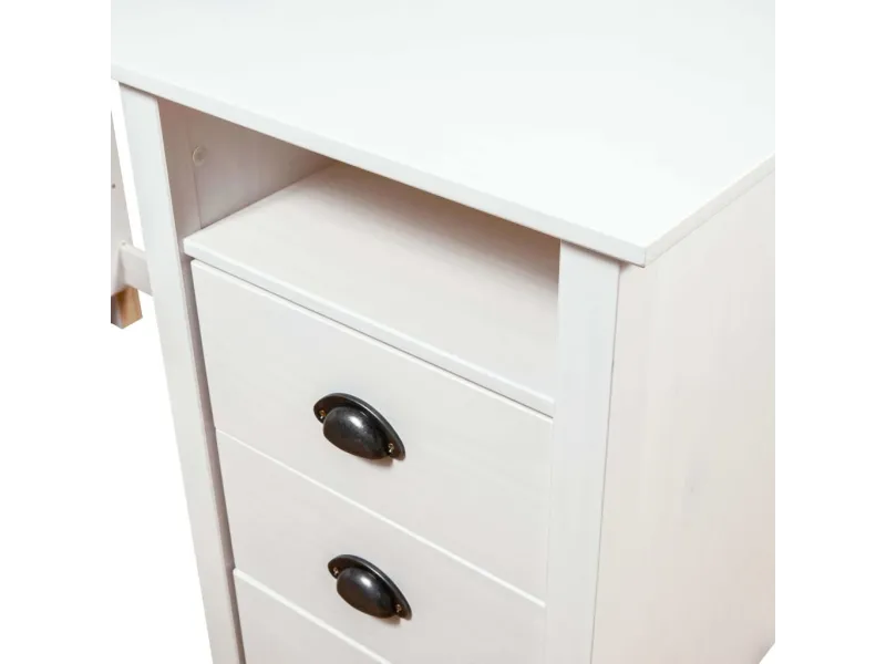 Bureau Hill avec 3 tiroirs 120x50x74 cm Bois pin massif