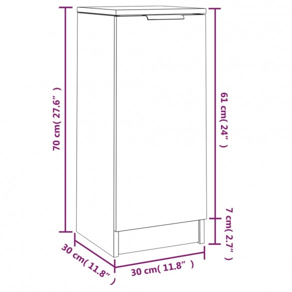 Buffet Blanc 30x30x70 cm Bois d'ingénierie