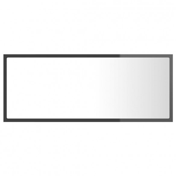 Miroir LED de salle de bain Gris brillant 100x8,5x37 Acrylique