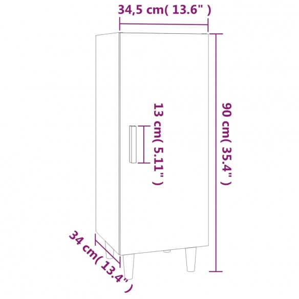 Buffet Sonoma gris 34,5x34x90 cm Bois d'ingénierie