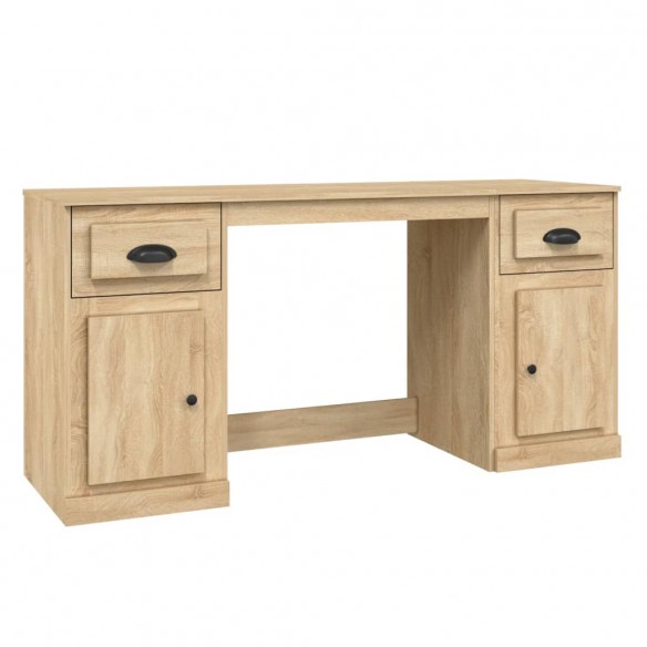 Bureau avec armoire chêne sonoma bois d'ingénierie