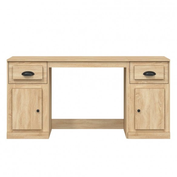 Bureau avec armoire chêne sonoma bois d'ingénierie