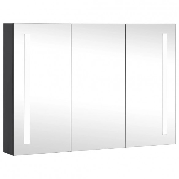 Armoire de salle de bain à miroir LED 89x14x62 cm