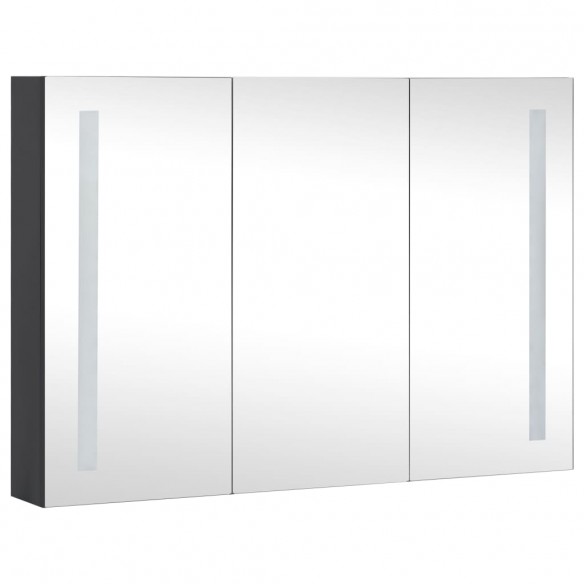 Armoire de salle de bain à miroir LED 89x14x62 cm