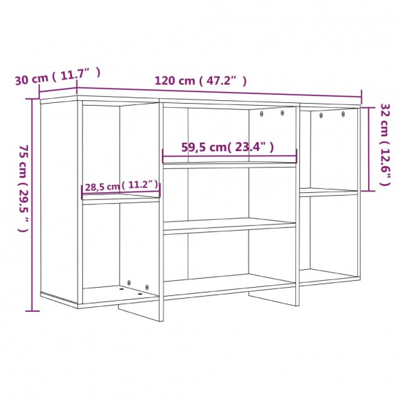 Buffet Chêne marron 120x30x75 cm Aggloméré