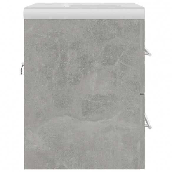 Armoire d'évier avec lavabo intégré Gris béton Aggloméré