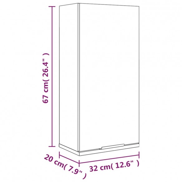 Armoire de salle de bain murale Chêne fumé 32x20x67 cm