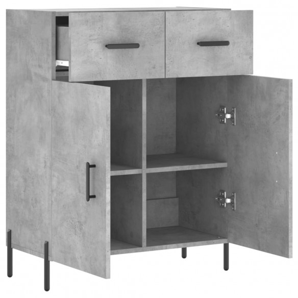 Buffet gris béton 69,5x34x90 cm bois d'ingénierie