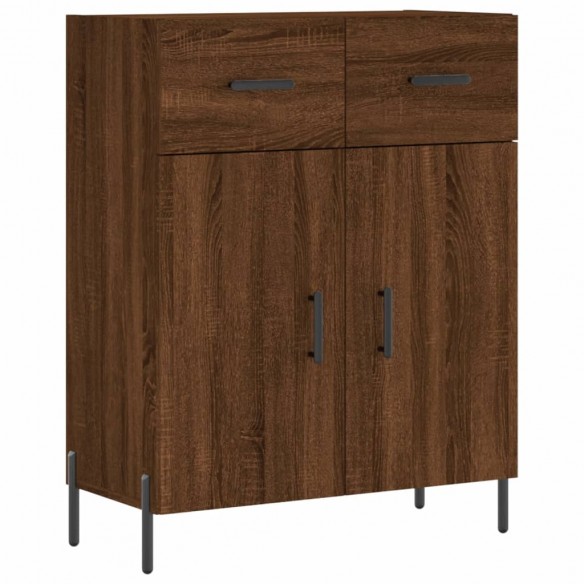 Buffet haut Chêne marron 69,5x34x180 cm Bois d'ingénierie