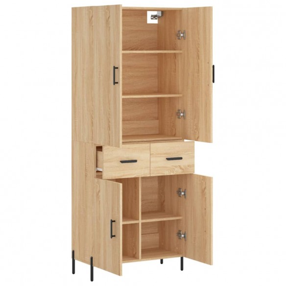 Buffet haut Chêne sonoma 69,5x34x180 cm Bois d'ingénierie