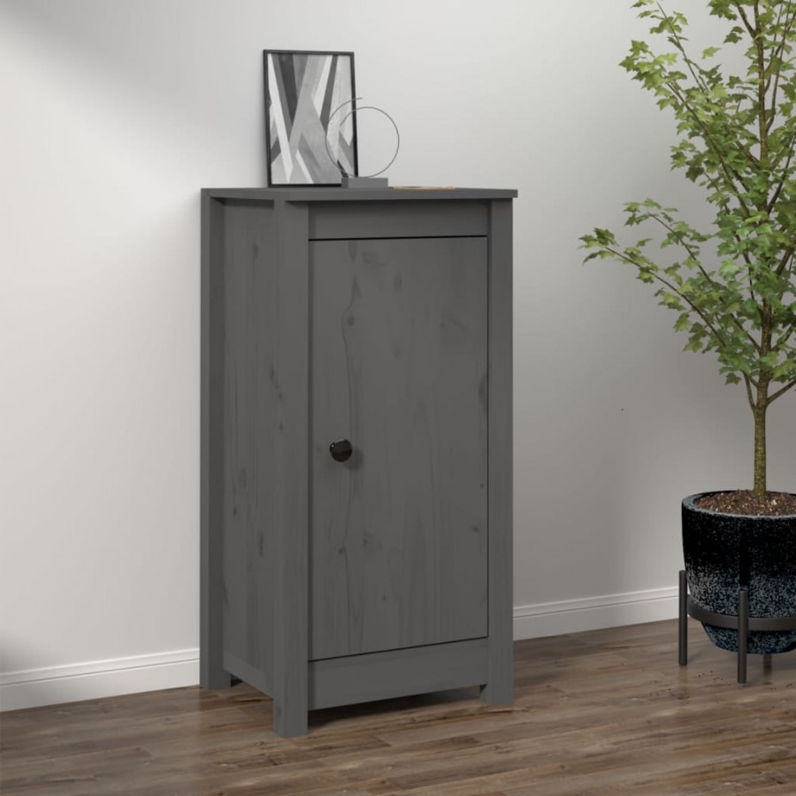 Buffet Gris 40x35x80 cm Bois massif de pin