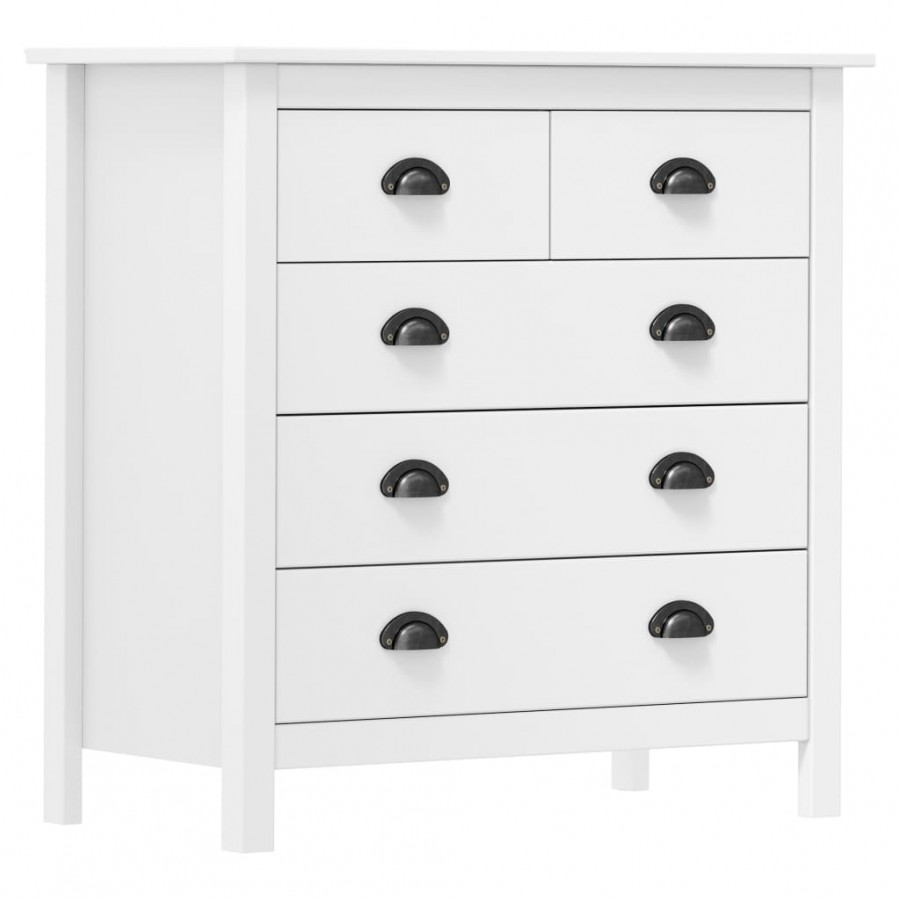 Buffet Hill Blanc 79x40x80 cm Bois de pin solide