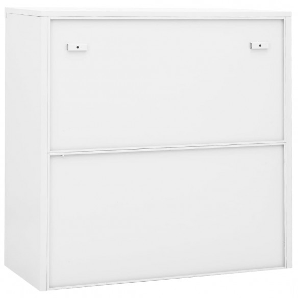 Armoire de bureau avec porte coulissante Blanc 90x40x90cm Acier