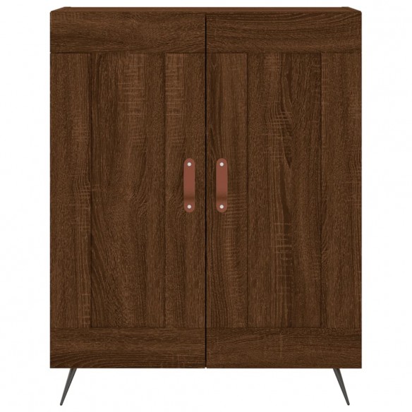 Buffet haut Chêne marron 69,5x34x180 cm Bois d'ingénierie