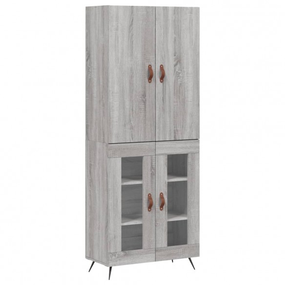 Buffet haut Sonoma gris 69,5x34x180 cm Bois d'ingénierie