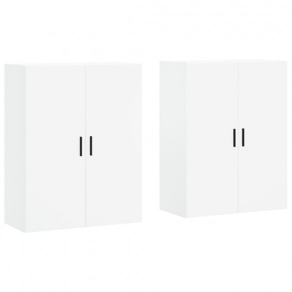 Armoires murales 2 pcs blanc 69,5x34x90 cm