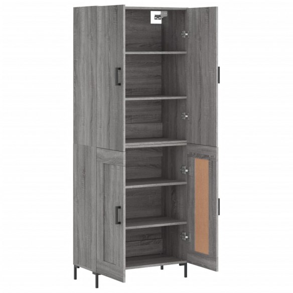 Buffet haut Sonoma gris 69,5x34x180 cm Bois d'ingénierie