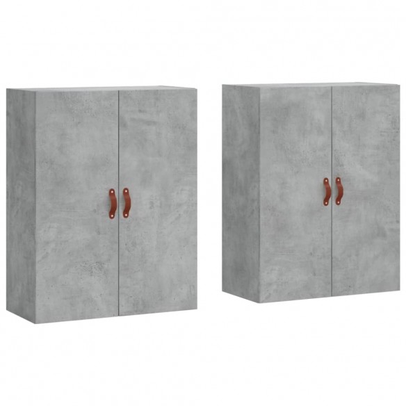 Armoires murales 2 pcs gris béton 69,5x34x90 cm