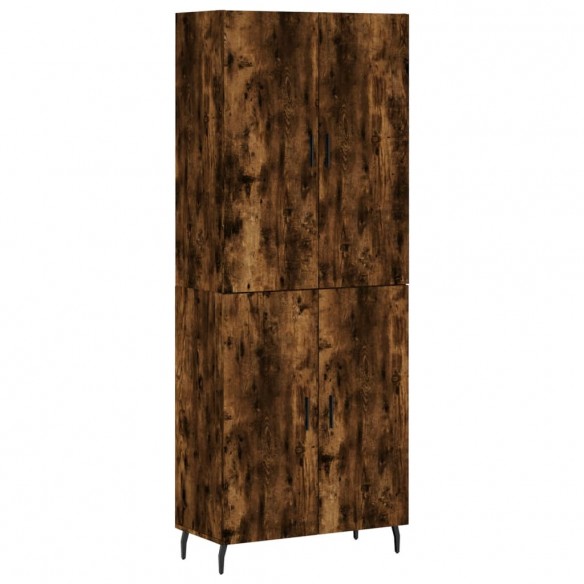 Buffet haut Chêne fumé 69,5x34x180 cm Bois d'ingénierie