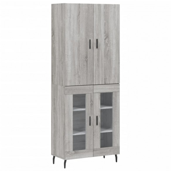 Buffet haut Sonoma gris 69,5x34x180 cm Bois d'ingénierie