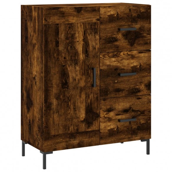 Buffet haut Chêne fumé 69,5x34x180 cm Bois d'ingénierie