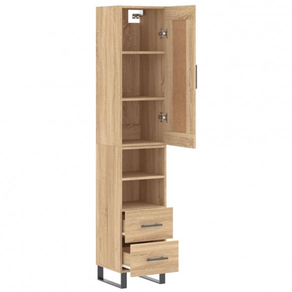 Buffet haut Chêne sonoma 34,5x34x180 cm Bois d'ingénierie