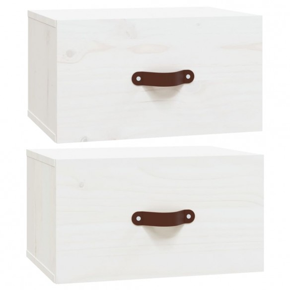 Tables de chevet murales 2 pcs Blanc 40x29,5x22 cm