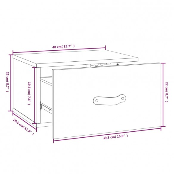 Tables de chevet murales 2 pcs Blanc 40x29,5x22 cm