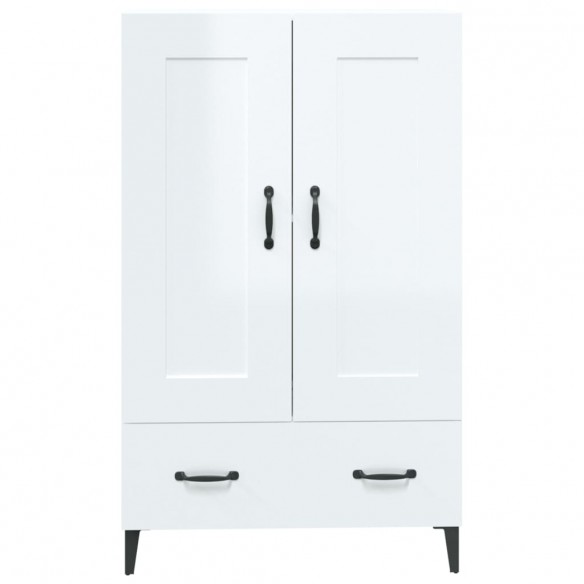 Buffet Blanc brillant 70x31x115 cm Bois d'ingénierie