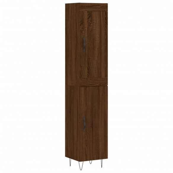 Buffet haut Chêne marron 34,5x34x180 cm Bois d'ingénierie