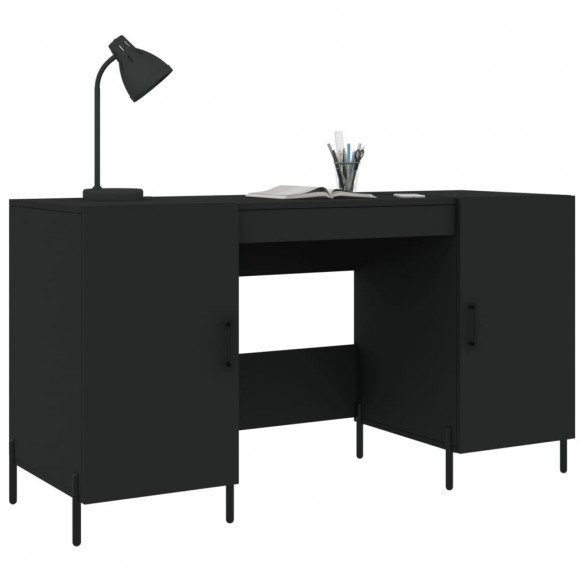 Bureau noir 140x50x75 cm bois d'ingénierie