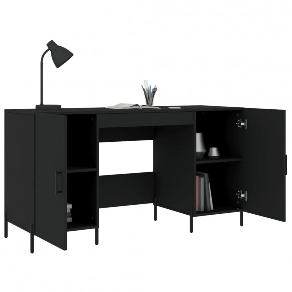 Bureau noir 140x50x75 cm bois d'ingénierie