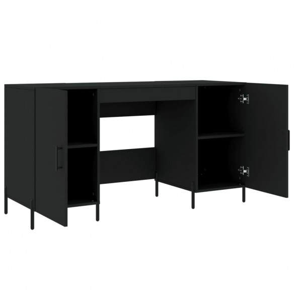 Bureau noir 140x50x75 cm bois d'ingénierie